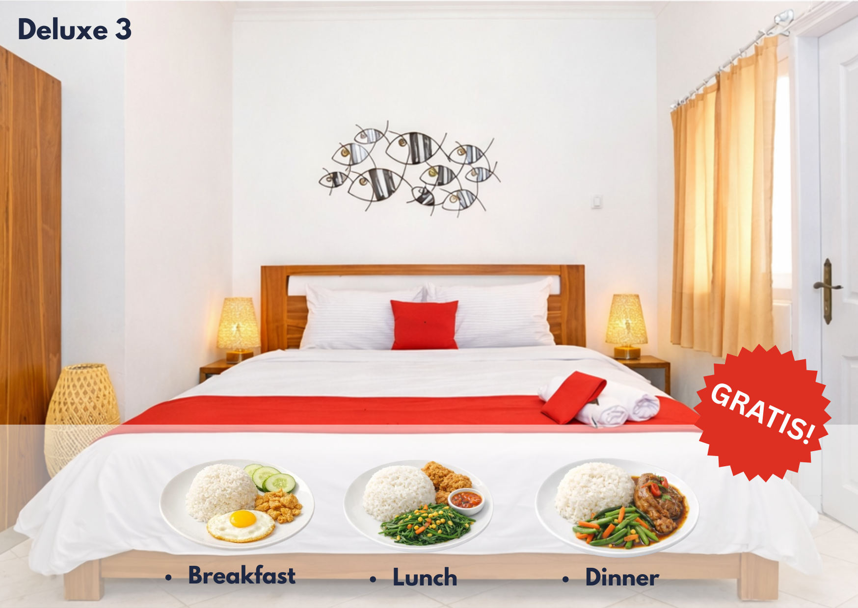 Cozzy Residence Bali Deluxe 3 + GRATIS SARAPAN + MAKAN SIANG + MALAM