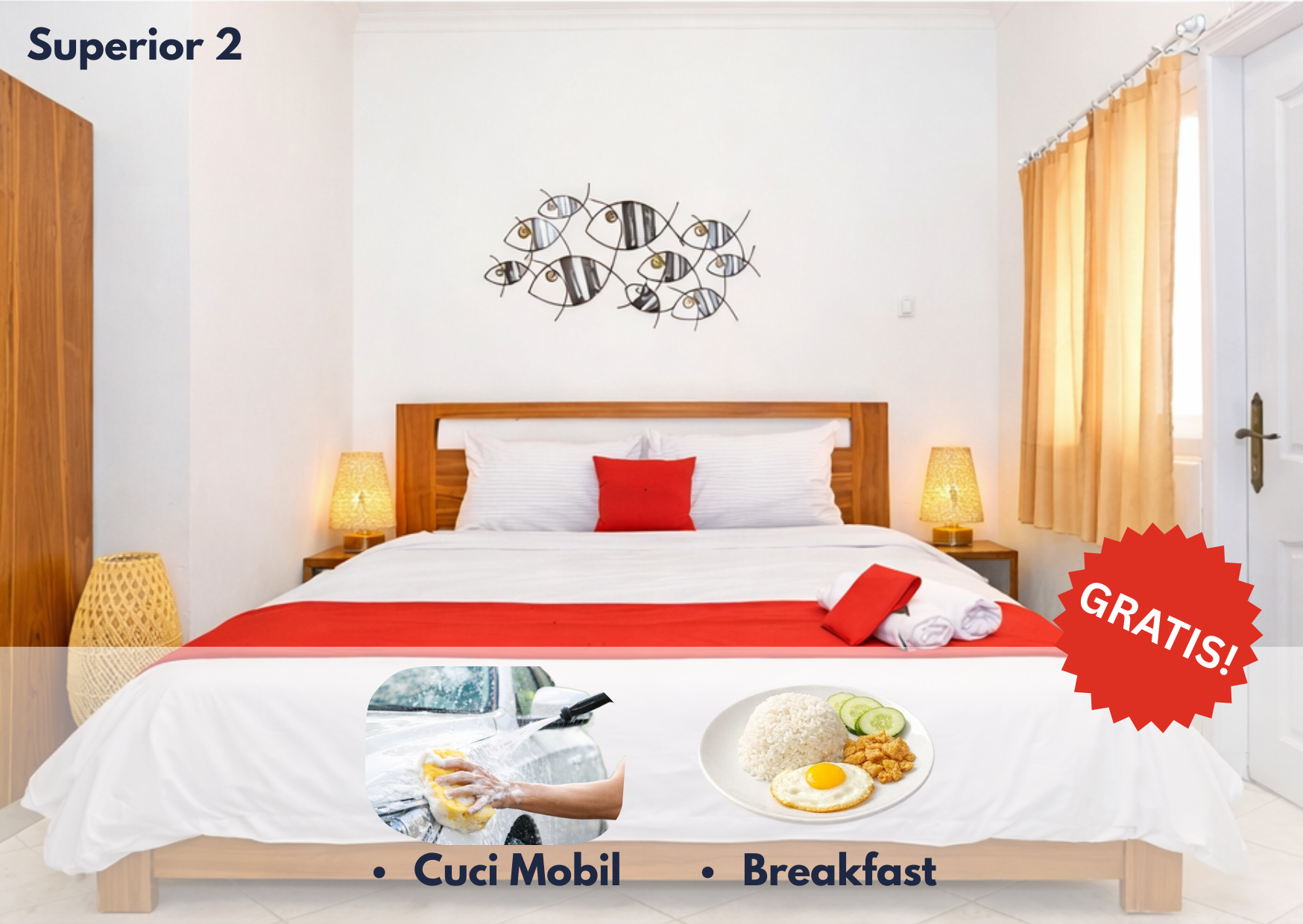 Cozzy Residence Bali Superior 2 + GRATIS SARAPAN HARIAN + CUCI MOBIL SETIAP MINGGU