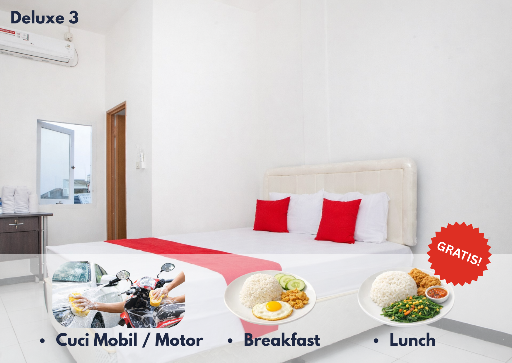 Cozzy Residence Bandung Deluxe 3 + GRATIS SARAPAN + MAKAN SIANG TIAP HARI+ CUCI MOTOR TIAP MINGGU